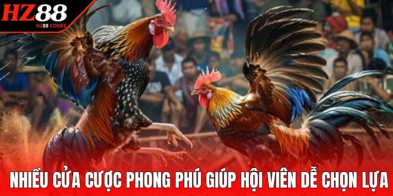 Nhiều cửa cược phong phú giúp hội viên dễ chọn lựa
